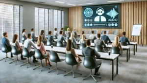 KI-gestütztes E-Learning und Onboarding mit KI: Neue Mitarbeitende lernen schneller, erhalten Antworten im Chat, und werden rasch produktiv im Alltag. Bild erstellt durch generative KI